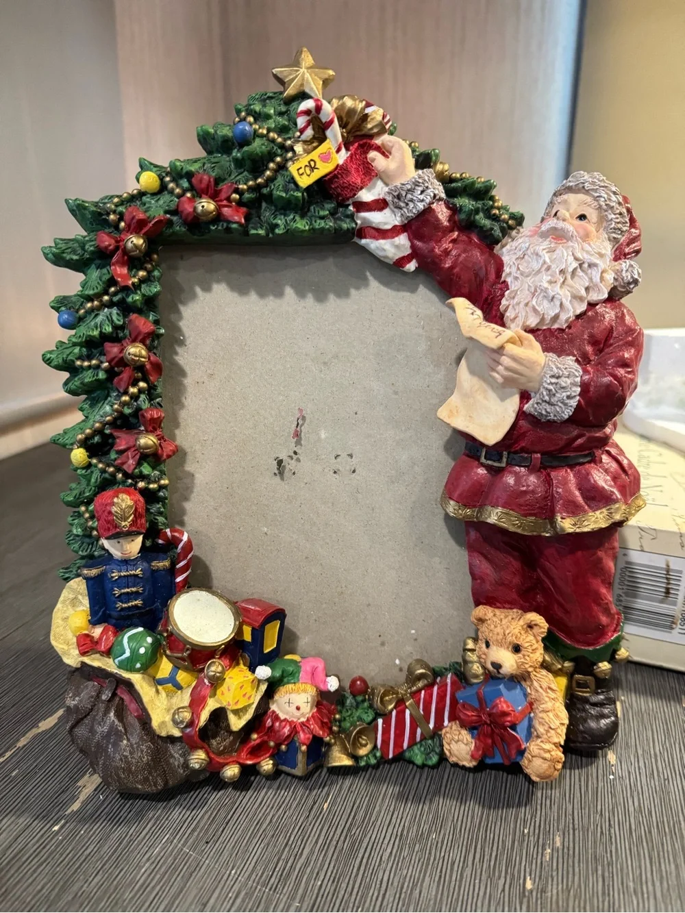 EUC Vintage Traditions Santa Holiday Photo Frame